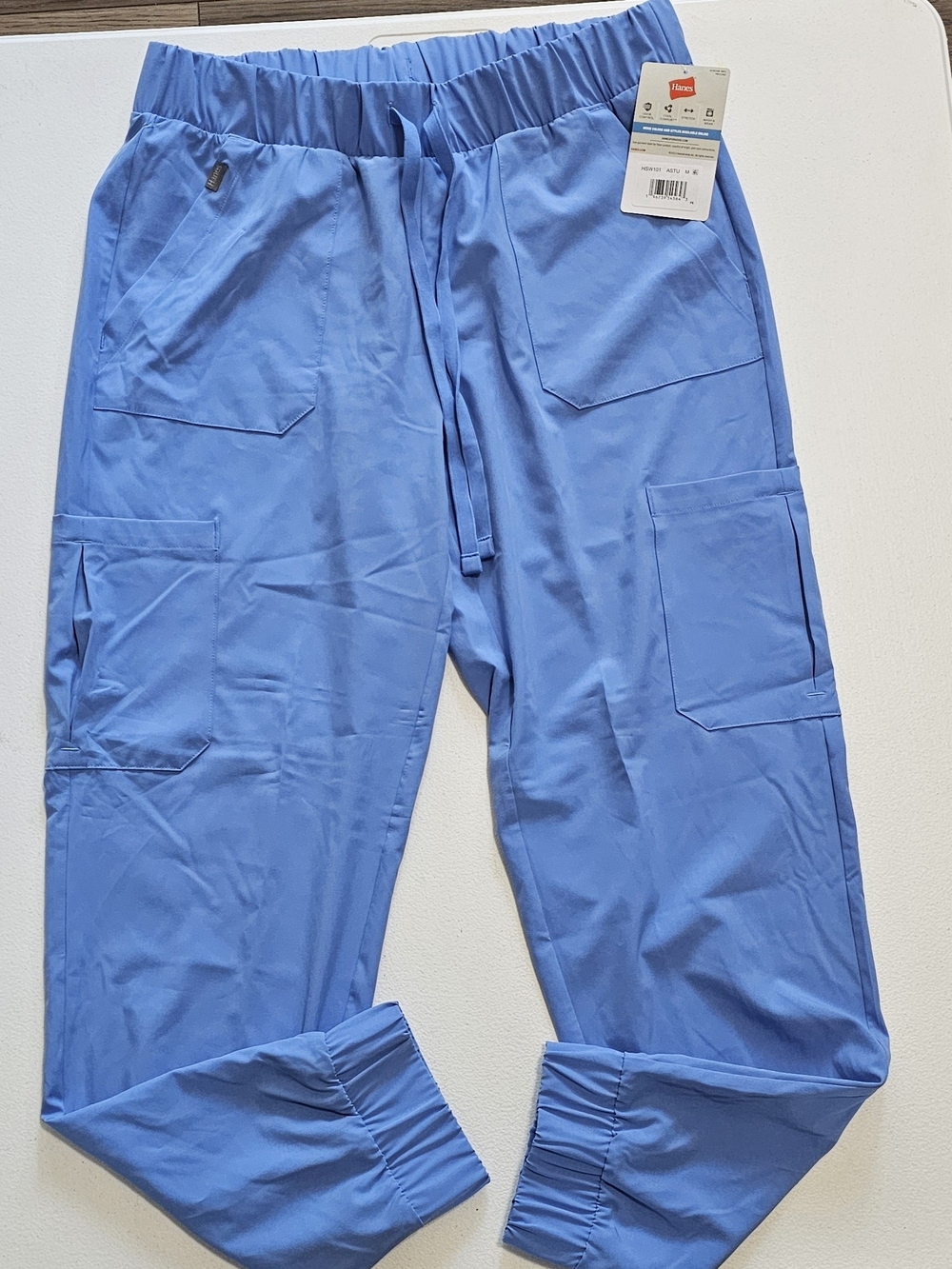 Hanes Light Blue Scrub Jogger Pants